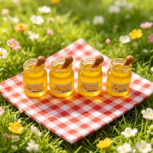 Wholesale Resin Miniature Honey Jar Bottle Charm, DIY Jewelry Accessory, Keychain and Shoe Decor Gift