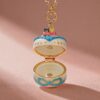 Wholesale Stylish 3D Cat Openable Pendant Necklace Copper Electroplated Pink Bow Book Design Fashion Accessory For Resale