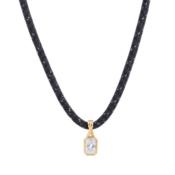 Wholesale Geometric Zircon Multicolor Cord Necklace Stainless Steel Electroplated 18K Gold Tone Fashion Jewelry Gift Boutique Resale