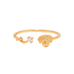 Sparkling diamond puppy ring