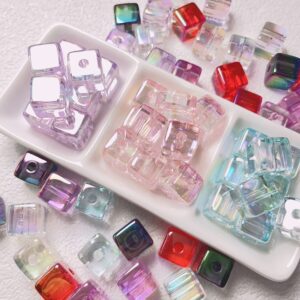 oly-a3ab6ce8bda89cdc4f8163e5c424bf4d Wholesale Electroplated Acrylic Beads for DIY Phone Charms - Pink Transparent Square, Jewelry Making Accessory for Party Gift