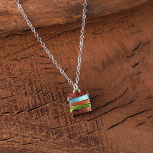 Three-dimensional book necklace
