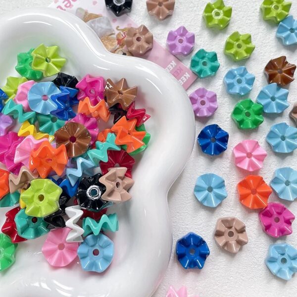 oly-a3b36883f7dbd8a0206c45834f494856 Wholesale Stylish Painted Acrylic Wavy Beads for DIY Phone Keychain Bag Charm Light Pink