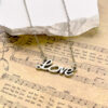 oly-a4546b7827cf471c713e6ffedf9b8ae9 Wholesale Retro Love Letter Pendant Necklace Ancient Silver Alloy Choker Trendy Jewelry Accessory Gift For Women