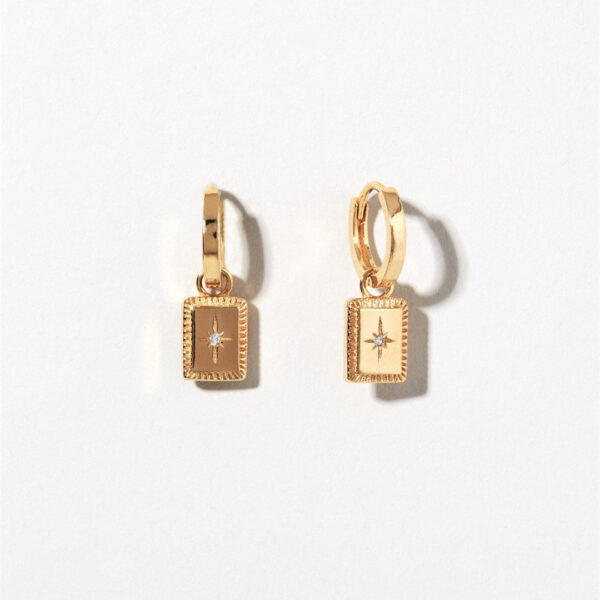 Wholesale Tone Star Shaped Zircon Electroplating Copper Earrings For Women Fashion Jewelry Accessory Boutique Resale