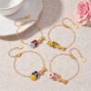 Wholesale Electroplated Copper Heart Shaped Flower Bracelet Trendy Unisex Jewelry Accessory For Everyday Wear Party Or Gift
