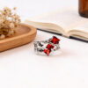 Wholesale Trendy Unisex Adjustable Stacking Ring With Ruby Tone Stone Vintage Thorn Design Zinc Alloy Fashion Accessory For Resale