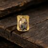 Wholesale Trendy Geometric Resin Gemstone Ring Retro Hip Hop Style Jewelry Accessory Zinc Alloy With Polished Electroplating Everyday Wear Boutique Resale