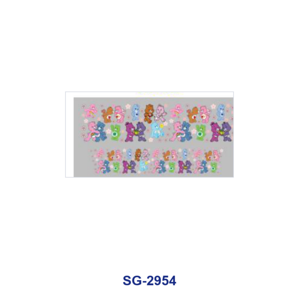 Wholesale 8pcs Colorful Cartoon Bear Floral Figure Print 3oz Cup Stickers Wrap OLY Exclusive