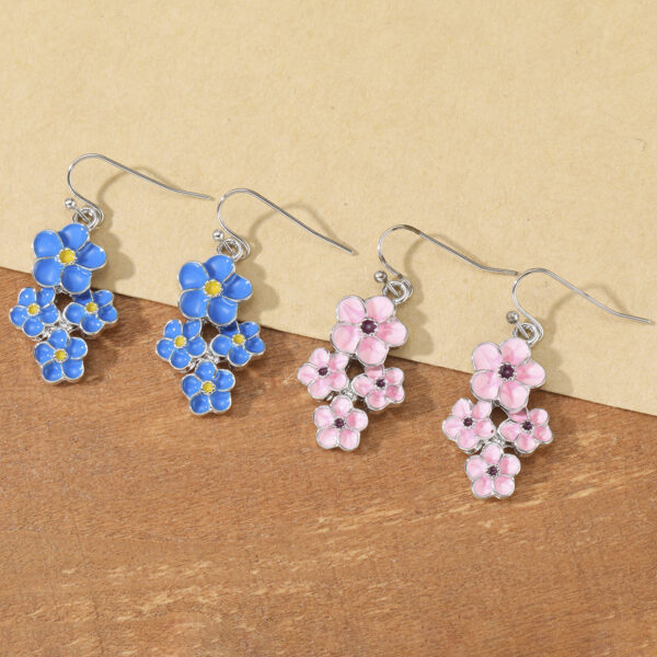 Wholesale Retro Pink Flower Handmade Resin Drop Earrings For Women Alloy Earrings Fashion Accessory