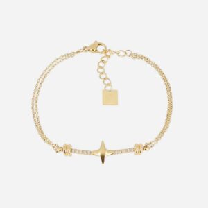 Four-pointed star double-layer bracelet