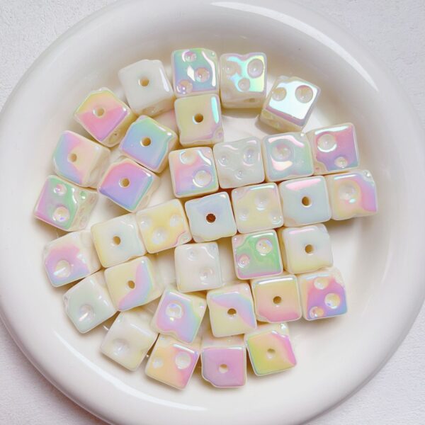 oly-a55dc8a24437651501b53b0c235183b0 Wholesale UV Colorful Starry Night Luminous Acrylic Cheese Square Loose Beads for DIY Phone Charm Necklace, Fashion Accessory, Party Gift Boutique