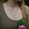 Wholesale Fashion Accessory Geometric Hollow Pendant Necklace With Forest Mountain Pine Tree Design Antique Silver Zinc Alloy Boutique Resale