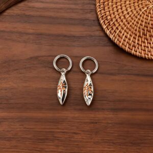 Bright silver wishing stone pendant earrings (pair)