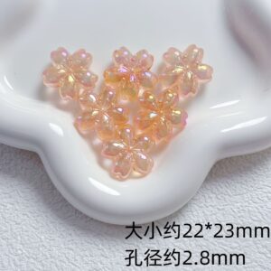 01-fine glitter luminous orange / 22*23mm, aperture about 2.8mm