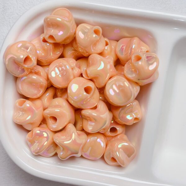 Wholesale Acrylic Electroplated Cream Five Point Star Beads for DIY Phone Charms Keychains and Bag Charm Making