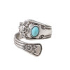oly-a674d3e329d9cf31bc730b6b0e38f302 Wholesale Antique Silver Turquoise Carved Open Adjustable Ring Boho Unisex Zinc Alloy Fashion Accessory For Everyday Wear