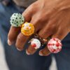 oly-a6b7f688a0b75f0d87d704d06f51d28d Wholesale Copper Electroplated Open Ice Cream Dessert Ring Mango Blueberry Chocolate Design Trendy Jewelry Accessory For Everyday Wear