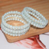 oly-a6cc4108ee6c681e98d4c2420e3a3882 Wholesale Women Silver Tone Pearl Rhinestone Multi Layer Bracelet Bridal Wedding Party Jewelry Accessory
