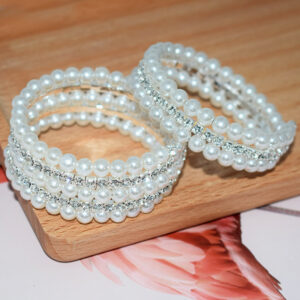 oly-a6cc4108ee6c681e98d4c2420e3a3882 Wholesale Women Silver Tone Pearl Rhinestone Multi Layer Bracelet Bridal Wedding Party Jewelry Accessory