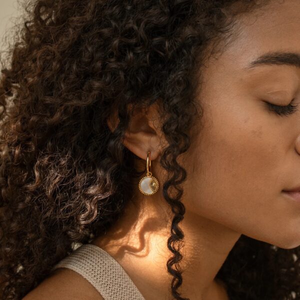 oly-a71d06c755fd80c899b42105d2315349 Wholesale Sun Coin Earrings For Women Electroplating Copper Moon Pendant With Mother Of Pearl Trendy Jewelry Accessory Gift