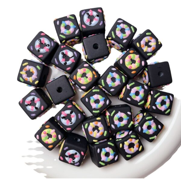 oly-a743e86ce359d16d88bf5e6754a3c57f Wholesale HandPainted Acrylic Macaron Donut Beads Square Straight Hole Loose Beads for DIY Jewelry Making Trendy Fashion Accessory