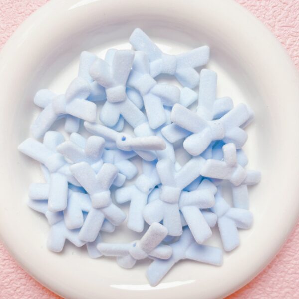 oly-a74894a9139435baeaefc90f7e05f89b Wholesale Flocked Acrylic Bow Tie Beads Cream Yellow - DIY Loose Beads for Jewelry Making, Phone Charm, Party Gift Accessories