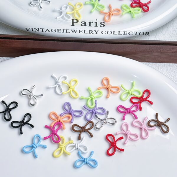 Wholesale Stylish Alloy Bow Charms Loose Beads DIY Jewelry Accessory for Necklace Bracelet Earring Keychain Phone Charm