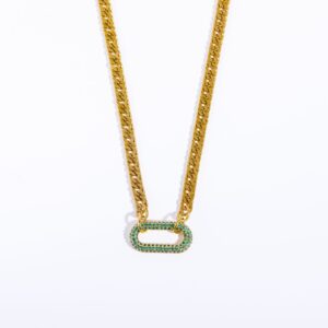Green diamond necklace (36 + 5cm)