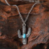 oly-a81910ad1f827fff69717878d8745bb3 Wholesale Trendy Cactus Design Turquoise Bohemian Earrings Zinc Alloy Ancient Silver Finish Fashion Jewelry Accessory