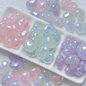 oly-a82db0f4aecf8935c4b701b082d6948c Wholesale Purple Jelly Heart Acrylic Beads UV Coated for DIY Phone Charms Bracelets Jewelry Accessory Boutique Resale