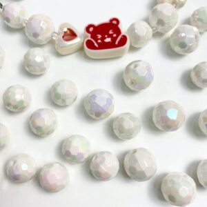 oly-a837ffcee4bd5be3f1036479eea7dc01 Wholesale Electroplated Acrylic Soccer Ball Beads Solid Color AB Cut Loose Beads for DIY Jewelry Keychain Phone Charm Craft Supply