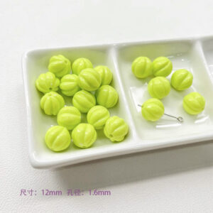 23-yellow green pumpkin beads / See picture for size (sold by piece)