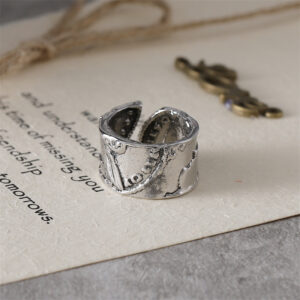 oly-a889f5c7064536b867a28b02d8bb218c Wholesale Antique Silver Coin Ring Adjustable Open Retro Western Style Unisex Chic Jewelry Accessory Boutique Resale