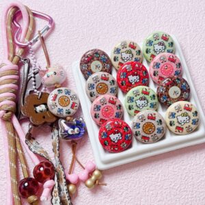 Wholesale Printed Acrylic Red Round Loose Beads DIY Jewelry Making Bag Charm Car Key Accessory Gift OLY Exclusive