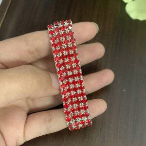 4 rows silver red