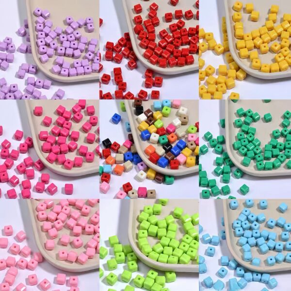 oly-a94fd90c031dc7dab0c8e1bd06b22a89 Wholesale Acrylic Glow in the Dark Square Loose Beads for DIY Jewelry Bag Charm Keychain Accessories