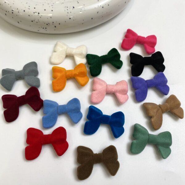 oly-a97b5dd6950ae4d24016ec0cd1d68f62 Wholesale Acrylic Flocked Bow Loose Beads Vintage Style DIY Jewelry Making Craft Supply for Boutique Resale