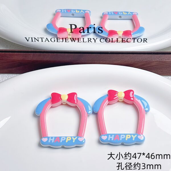 oly-a990c150815ca992c0ddce3c5412ef56 Wholesale Cute Cartoon Bowknot Acrylic Beads DIY Phone Charm Keychain Kit for Jewelry Making Accessory