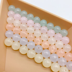 Wholesale Translucent Jelly Yellow Acrylic Round Beads for DIY Jewelry and Bag Making, Fashion Accessory Craft Supply