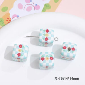 12-Light Blue Three Flowers / 14mm (sold per unit)