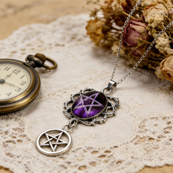 oly-a9dc8e3f65527e024df122c5b51554dc Wholesale Gothic Punk Purple Star Thorn Vine Pendant Necklace Chic Fashion Accessory For Boutique Resale