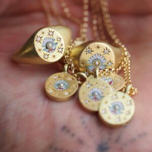 Wholesale Trendy Stainless Steel Electroplated Hand Painted Flower Heart Pendant Necklace Fashion Jewelry Accessory