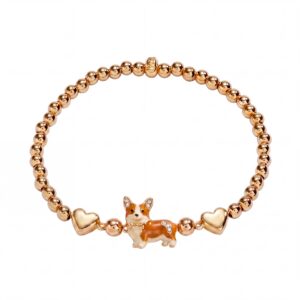 Bow tie diamond corgi elastic bracelet