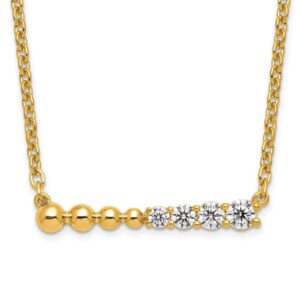 Ball bead gradient diamond necklace