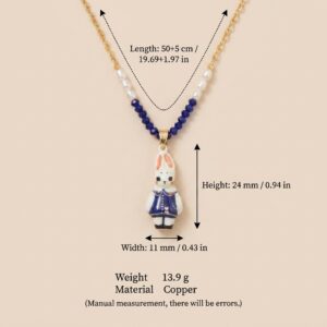 Blue rabbit necklace