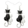 oly-ab178c344c9c77205f60ff51b3f71132 Wholesale Black And White Cat Couple Jewelry Set Necklace Brooch Earrings Zinc Alloy Electroplated Trendy Gift For Cat Lovers