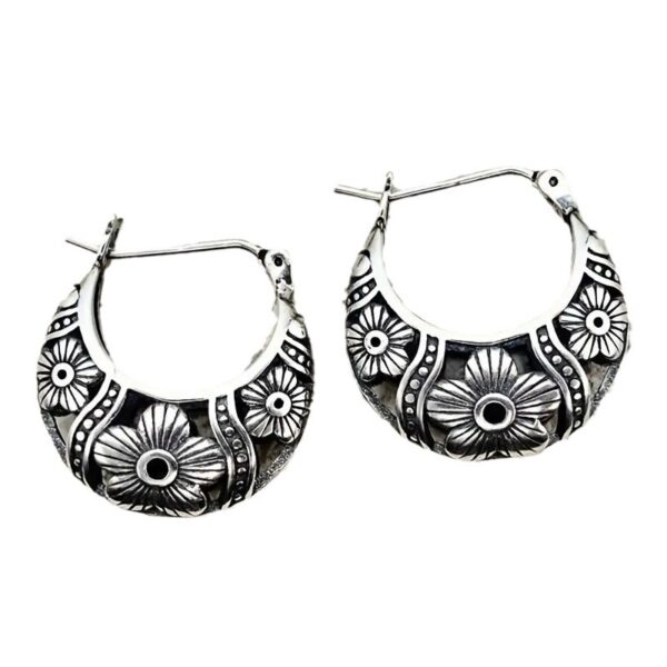 oly-ab1ad1cbd415f8b4d698b598451b554c Wholesale Vintage Boho Silver Tone Alloy Moon Crescent Sunflower Drop Earrings Fashion Jewelry Accessory For Gift Boutique Resale
