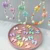 Wholesale Acrylic Balloon Bow Beads for DIY Phone Chain Jewelry Making, White Boutique Resale