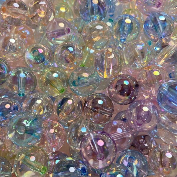 Wholesale Clear Acrylic Round Beads UV Coated for DIY Phone Chain Keychain Making, Fashion Jewelry Accessory, Gift & Boutique Resale